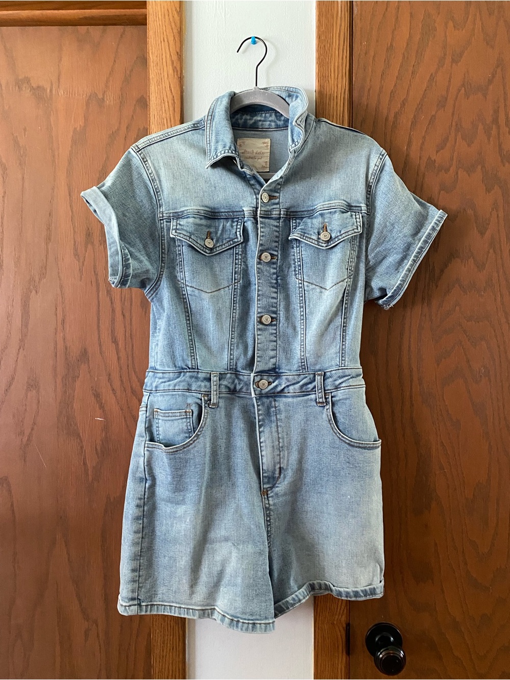 Women's Light Blue Denim Romper